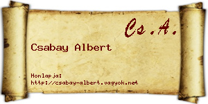 Csabay Albert névjegykártya